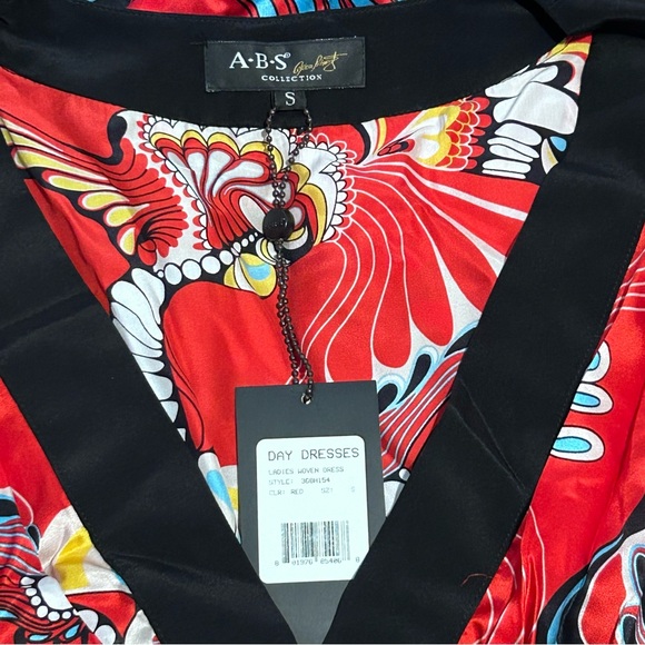 A.B.S. Collection Red Silk Mini Kimono Day Dress | New with Tags | Size: Small - Picture 13 of 14